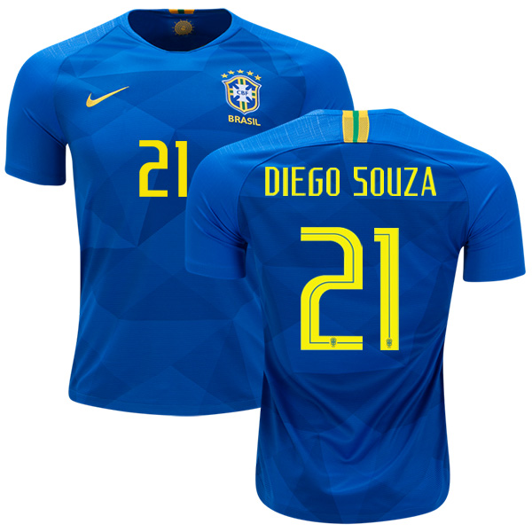 Brazil #21 Diego Souza Away Kid Soccer Country Jersey - Click Image to Close